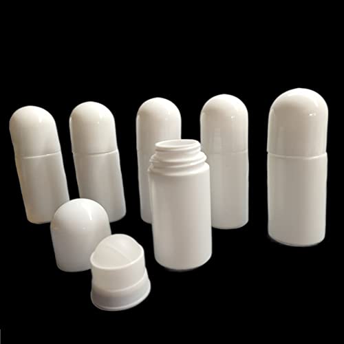 50ml Empty Refillable Roll On Bottles Plastic Rollerball Bottles Reusable Leak-Proof Refillable Roll On Deodorant Bottles Container for DIY Essential Oil Perfumes Balms (6 Pack)