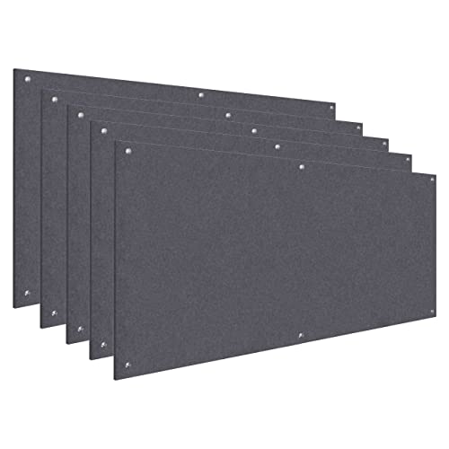 Paneles acústicos montados en pared Versare SoundSorb 5 unidades | Almohadillas para insonorización | Material absorbente para estudios, teatros o escuelas | Paneles gris oscuro 4' x 8'