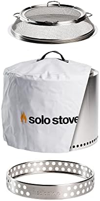 Solo Stove Bonfire Big Yard Bundle Portable Fire Pit Stainless Steel for Wood Burning and Low Smokeless Fire Pit Camping Stove for S'Mores and Hot Dogs | 19.4x14 Inches with Camp Stove Accessories