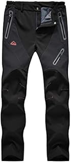 TBMPOY Women's Ski Snow Insulated Fleece Softshell Windproof Pants with Zipper Pockets