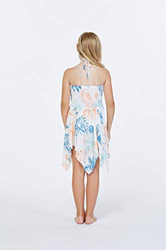 Girl Gypsy Uneven Bottom Hawaiian Luau Dress in Sandy Beach2