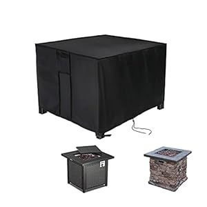 Shansis Fire Pit Cover Vierkant – 76x76x63cm Waterdicht & Anti-UV Patio Brazier Cover voor Patio Gas Fire Table Indoor…