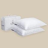 Lincove Cloud Natural Canadian White Down Luxury Sleeping Pillow - 625 Fill Power, 500 Thread Count...