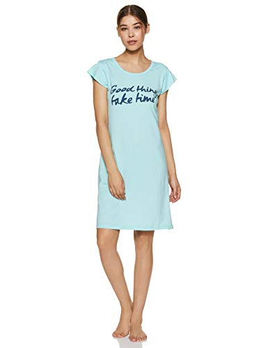 Image of GiglyMigly Cotton Mid Length Women Printed Sleepshirt Nightdress