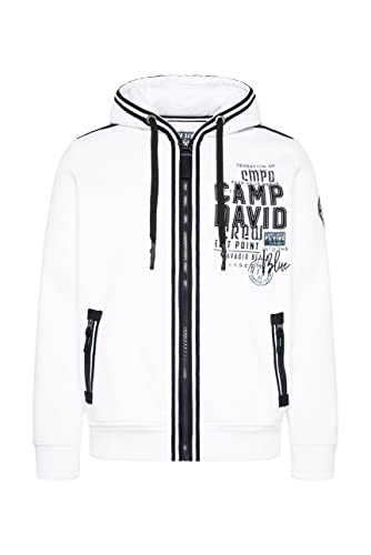 Camp David Herren Kapuzensweatjacke mit Tapes und Artworks