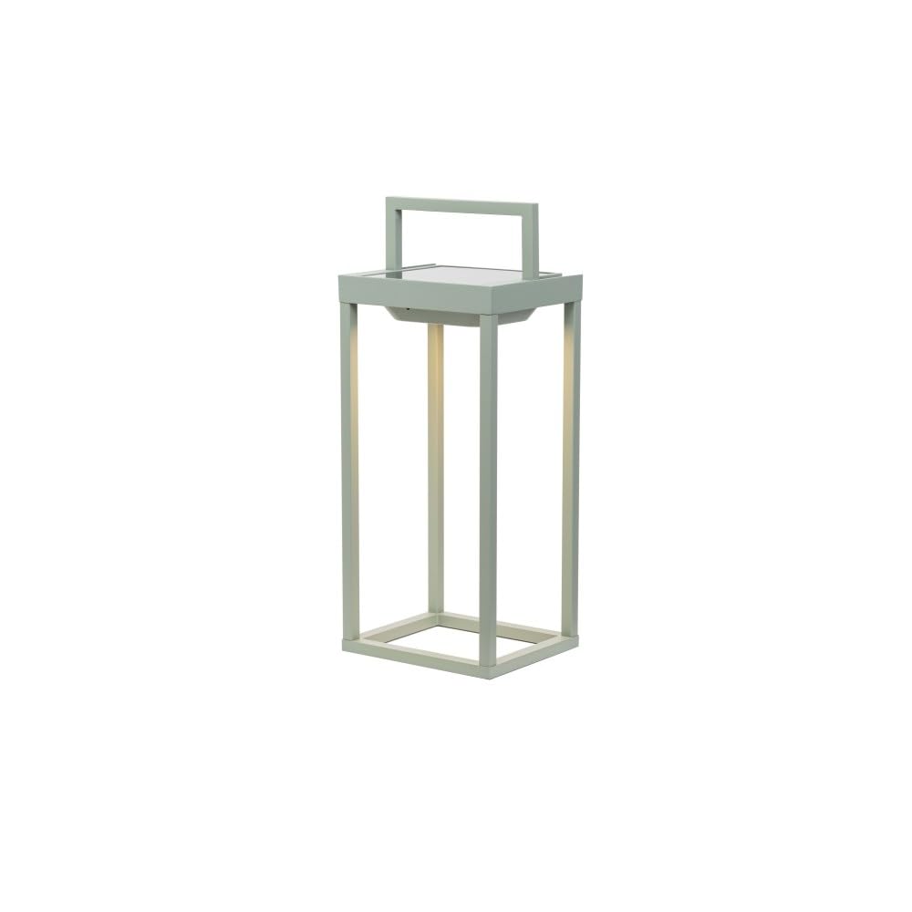 Zafferano Latarnia solarna 2 LED, 37,3 cm, lampa stołowa o mocy 2 W, akumulator i czujnik zmierzchu, kolor czarny