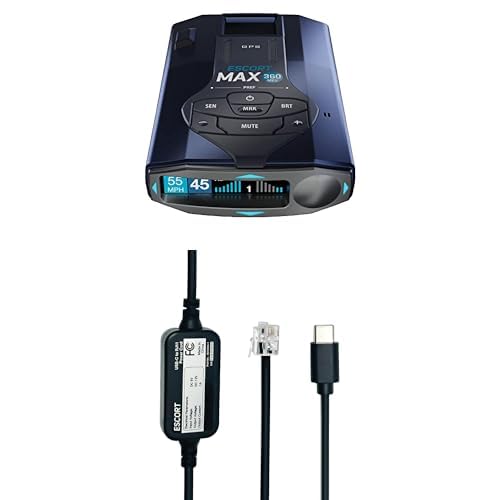 Image of Bundle of MAX 360 MKII Radar and Laser Detector + Escort USB-C to RJ11 Radar Power Cord