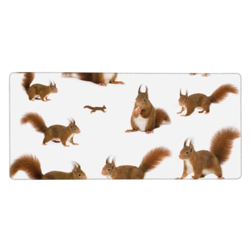 Tapis de souris grand format design écureuil finition premium caoutchouc