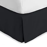 Bare Home Bed Skirt Double Brushed Premium Microfiber, 15-Inch Tailored Drop Pleated Dust Ruffle, 1800 Ultra-Soft, Shrink and Fade Resistant (King, Black)