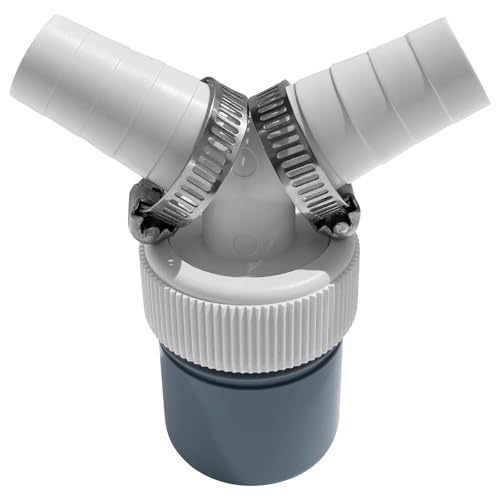 Doppelanschluss für Waschmaschine, Spülmaschine DN 40 - Abfluss Adapter für Geschirrspüler und Waschmaschine - Y-adapter für Schlauch mit Eingangsstutzen von 19-24mm