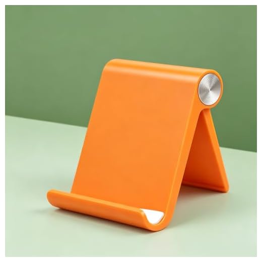 Tablet Stand Holder, Adjustable Foldable Cell Phone Stand Compatible for Most iPad and Smartphones Home Office Accessorie, Style 1, Orange