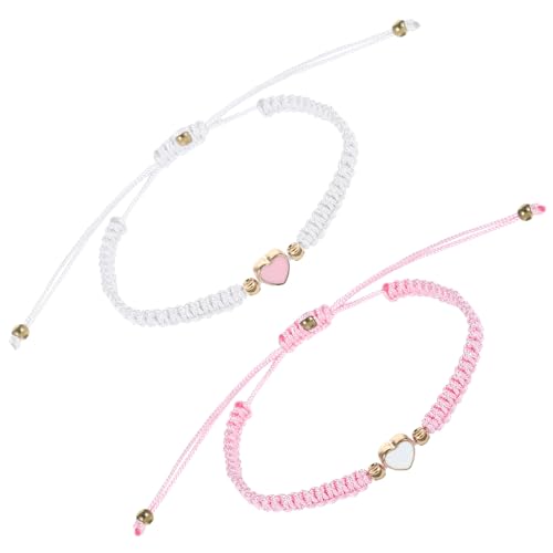 2pcs BFF Bracelets, Heart Matching Bracelets Adjustable Braided Bracelets Best Friends Bracelet Friendship Bracelets Jewelry Gifts for His and Her Couple Friendships Relationship Gift