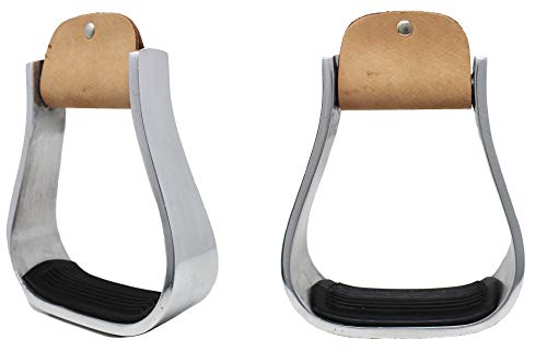 PRORIDER Horse Saddle Bell Stirrups Width 4-3/4" Western Brown Leather 5101