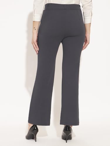 Image of Vogaan Women High Rise High Waist Trousers Flared Korean Style Formal Pants| Elegant Workwear for Office, College & Events