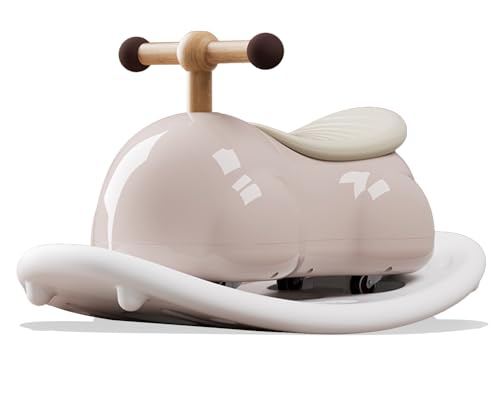 AIJYU TOYS 【公式】 足けり乗用玩具 ピーナッツカー ABS樹脂 子ども用 乗り物おもちゃ (車体+シーソー板セット, スモーキーピンク)