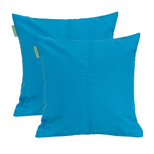 Gardenista Premium Large Garden Scatter Cushion | Water Resistant Cushions | Hollowfibre Filled Outdoor Seating Furniture Pillow | Great for Patio Rattan Chairs | Comfy and Lightweight (Turquoise, 2)
