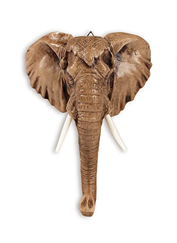 Elefante en forma de cabeza de gancho individual percha de abrigo de animal rústico toalla titular ganchos decorativos para pared (Elephant)