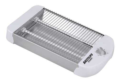 Bastilipo - Tostador plano, 600W, 2 resistencias, temporizador mecánico, color blanco, TPB-600