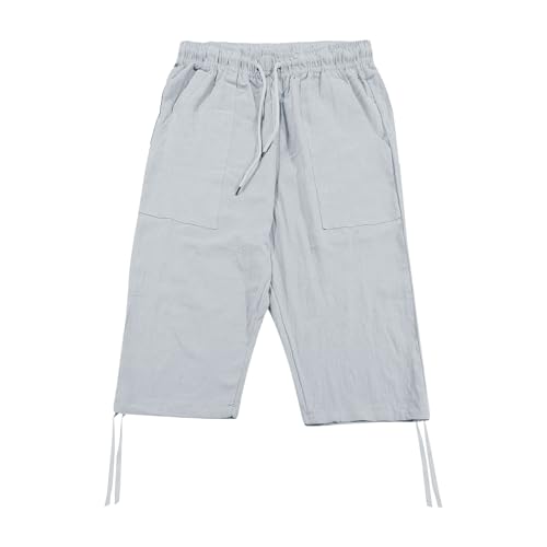 Shorts casuales para hombre de lino suave miniatura 4