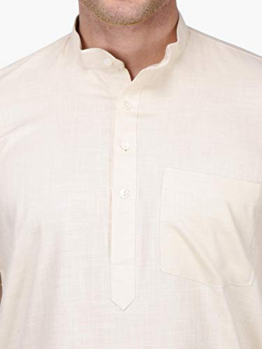 Image of Rajubhai Hargovindas Men's Premium Cotton Half Sleeve Solid Kurta