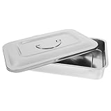 PRETYZOOM Rechteckige Edelstahl Desinfektionsbox mit Griff Auslaufsicherer Medizinischer Aufbewahrungskoffer Hitzebeständig und Wiederverwendbar für Klinik und Krankenhaus