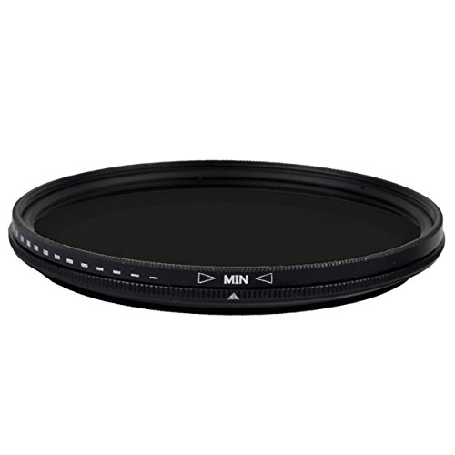 Filtro de lente ajustável de densidade neutra variável ultrafino de vidro óptico ND (72 mm)