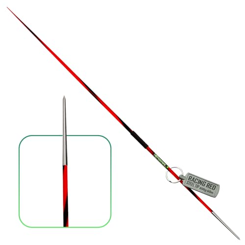 4THROWS 800g Aluminum Competition Javelin for Athletes, Boys & Men — Durable 60m High-Performance Throwing Javelin for Track & Field, Stainless Steel Tip, Racing Red