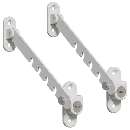 2 Pièces Entrebâilleur de Fenêtre à Battant, Entrebailleur Fenetre Limiteur Ouverture Fenetre avec Vis, Reglable Entrebailleur Fenetre Sans Perçage,Convient pour...
