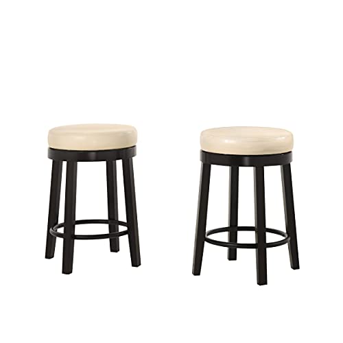 Carolina Chair & Table Easton Swivel 24 Inch Counter Stool (Set of 2), Cream/Espresso (ACL1724ESPCRM)