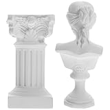 Colonne romaine et colonne grecque : une fabrication soignée et des matériaux de haute qualité. cette délicate statuette de déesse et cet ornement de colonne romaine sont fabriqués en résine de première qualité