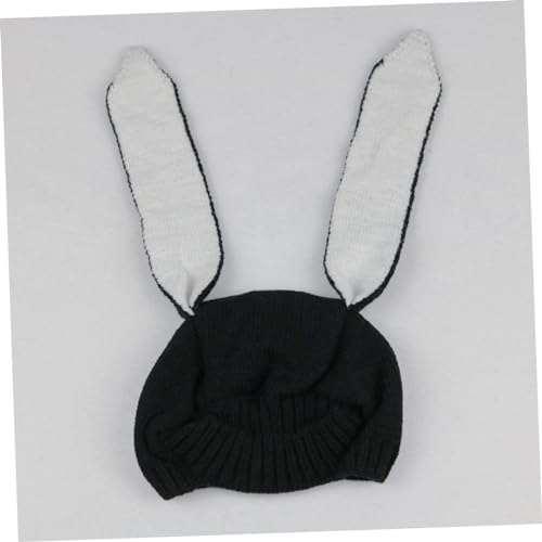 Boy Girl Hat Rabbit Ears Stretchy Boy Girl Cap Soft Warm Winter and Headwear Black2