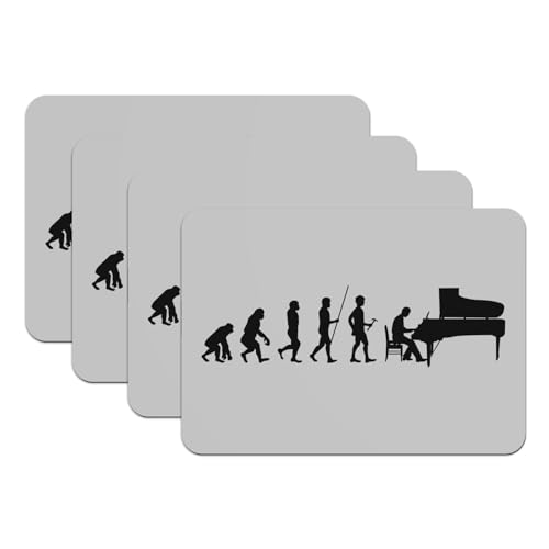 Plus de table rayée grâce au set de table caoutchouc gris musique x4 - 2
