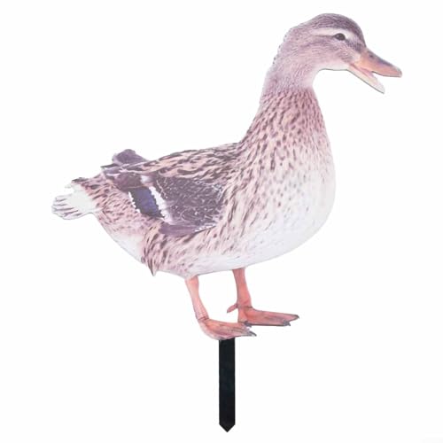 Palo da giardino a forma di anatra per decorazione di prato e cortile, in acrilico su entrambi i lati, con design e costruzione realistici per un uso duraturo (A)