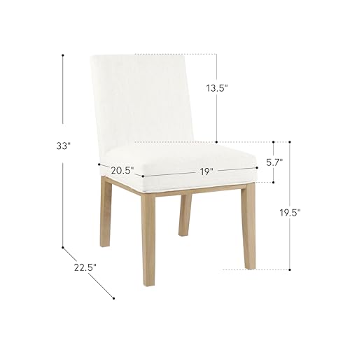 Image of HomePop Kolbe Dining Chair - Stain-Resistant Woven Fabric, 19.5 inch Seat Height (Single Pack)