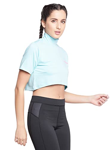 Image of Clovia Women's Comfort-Fit Active Crop Top - Yellow