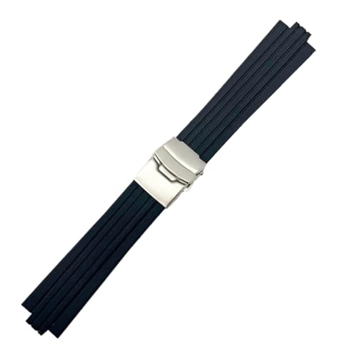 Bracelet de montre convexe en silicone 24mm et 22mm avec boucle en acier