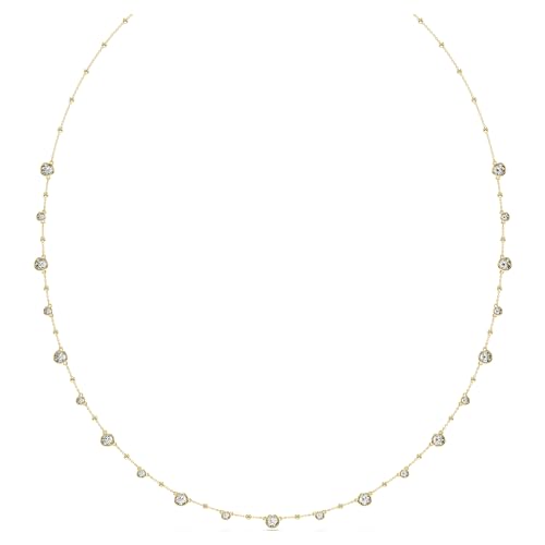 Image of Imber strandage, Round cut, Clear, Gold-tone Finished