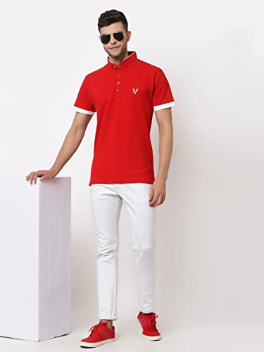 Image of UZARUS Men's Solid Cotton Regular Fit Polo T-Shirt