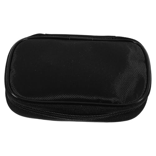 HINTRMENT Bolsa de Transporte para Suministros para Diabéticos, Organizador Rígido Negro Cremallera, Estuche Compacto, Almacenamiento Seguro para Viaje y Uso Diario