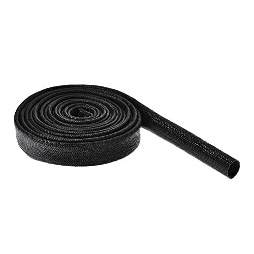 Rebower Silicone Fiberglass Sleeve Insulated Cable Protection Tube [for High-Temperature Applications] - 3M-7mm / Black