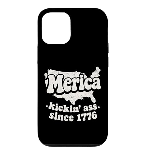Funny USA Merica Kickin Ass Since 1776 7��4�� �n�}�A�[�g �X�}�z�P�[�X iPhone 12/12 Pro �p