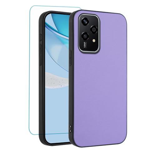Coque Honor 200 Lite 5G antichoc en TPU souple violet avec protection écran