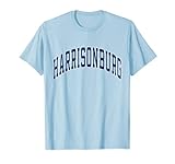 Harrisonburg Virginia VA Varsity Style Navy Text T-Shirt