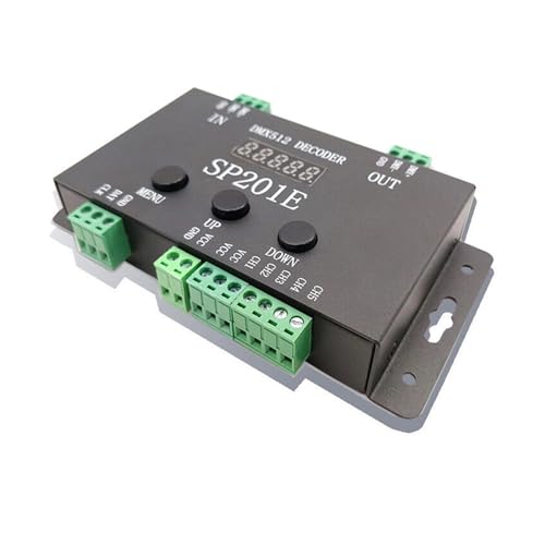 Decodificador SP201E DMX512 para crear efectos LED direccionables en salas y eventos modernos