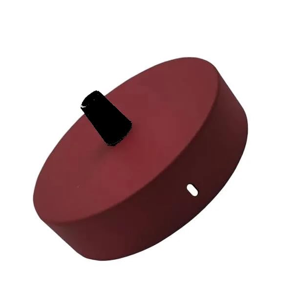 Burgundy Ceiling Rose 100mm Metal Pendant Light Fitting 25mm Deep Round Ceiling Plate for Fabric Cable Retro Vintage Style For Pendant Light Shades Flush Mount Ceiling Pendant Canopy for Home Office