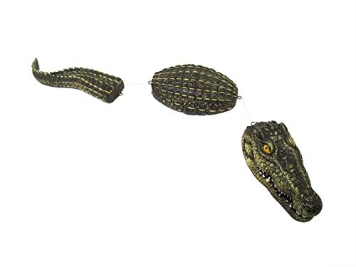 Trademark Innovations 3-Piece Fake Alligator Pool Float Blue Heron Decoy for Ponds,