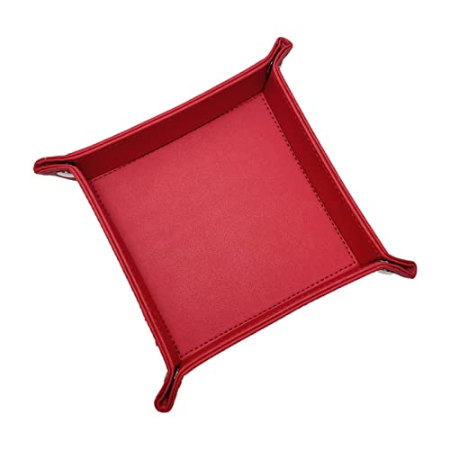 Unionbasic Jewelry Tray For Rings Watches Earrings, Entryway Catchall Holder Keys Change Caddy, Nightstand Organizer Bedside Valet Holder, Trays For Electronic Gadgets, Red #TOP4