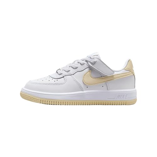 Nike Force 1 Low EasyOn Little Kids' Shoes (FN0237-118, White/White/Light Khaki)