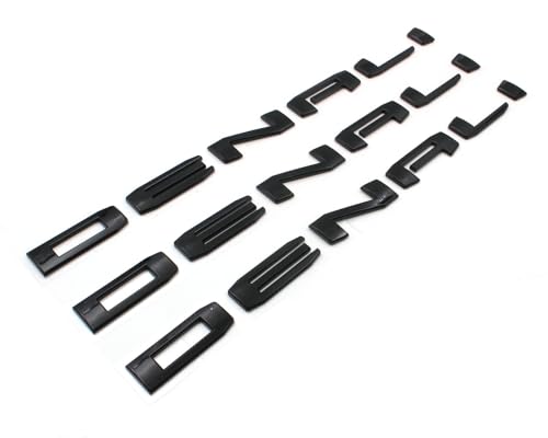 Image of 4PCS Gloss Black Denali Sierra Emblems Letters Compatible with 2019-2024 Sierra 1500 2500hd 3500hd (Gloss Black)