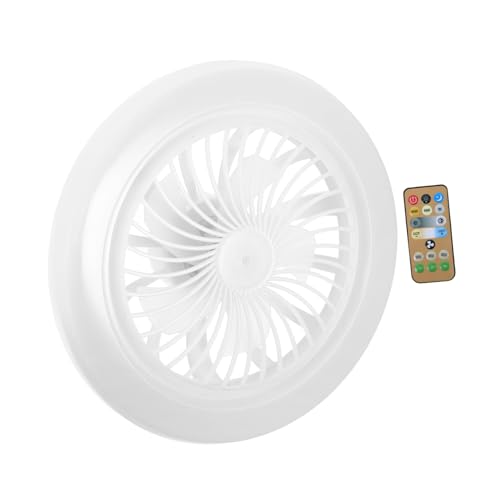 HOMSFOU Ventilador de techo compacto atornillado con control remoto, diseño LED ajustable para dormitorio, sala de estar, cocina y restaurante, duradero y fácil de limpiar